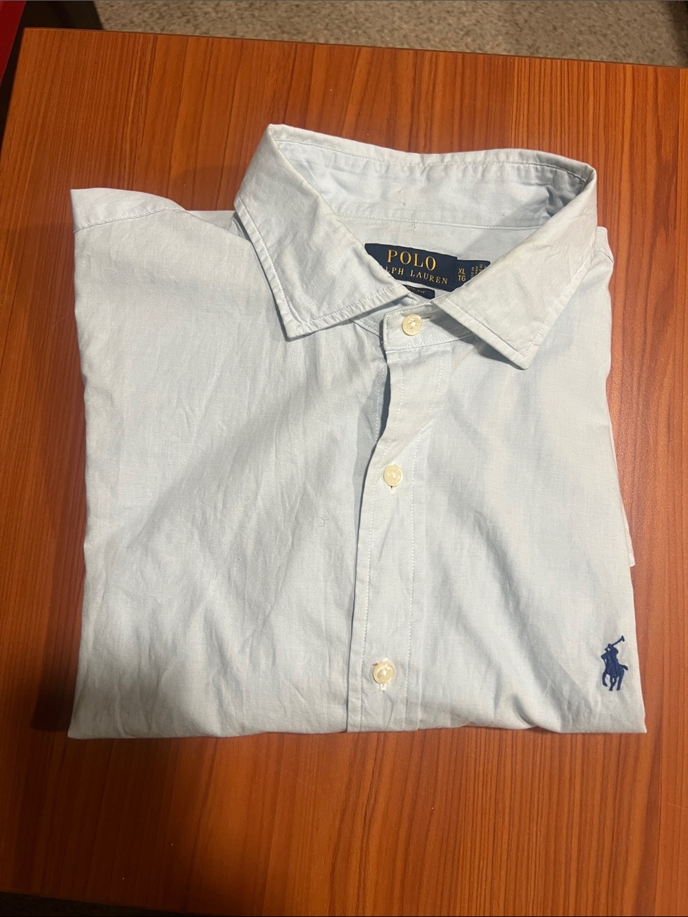 Polo by Ralph Lauren Pale Blue Button-Down Shirt with Pony Logo